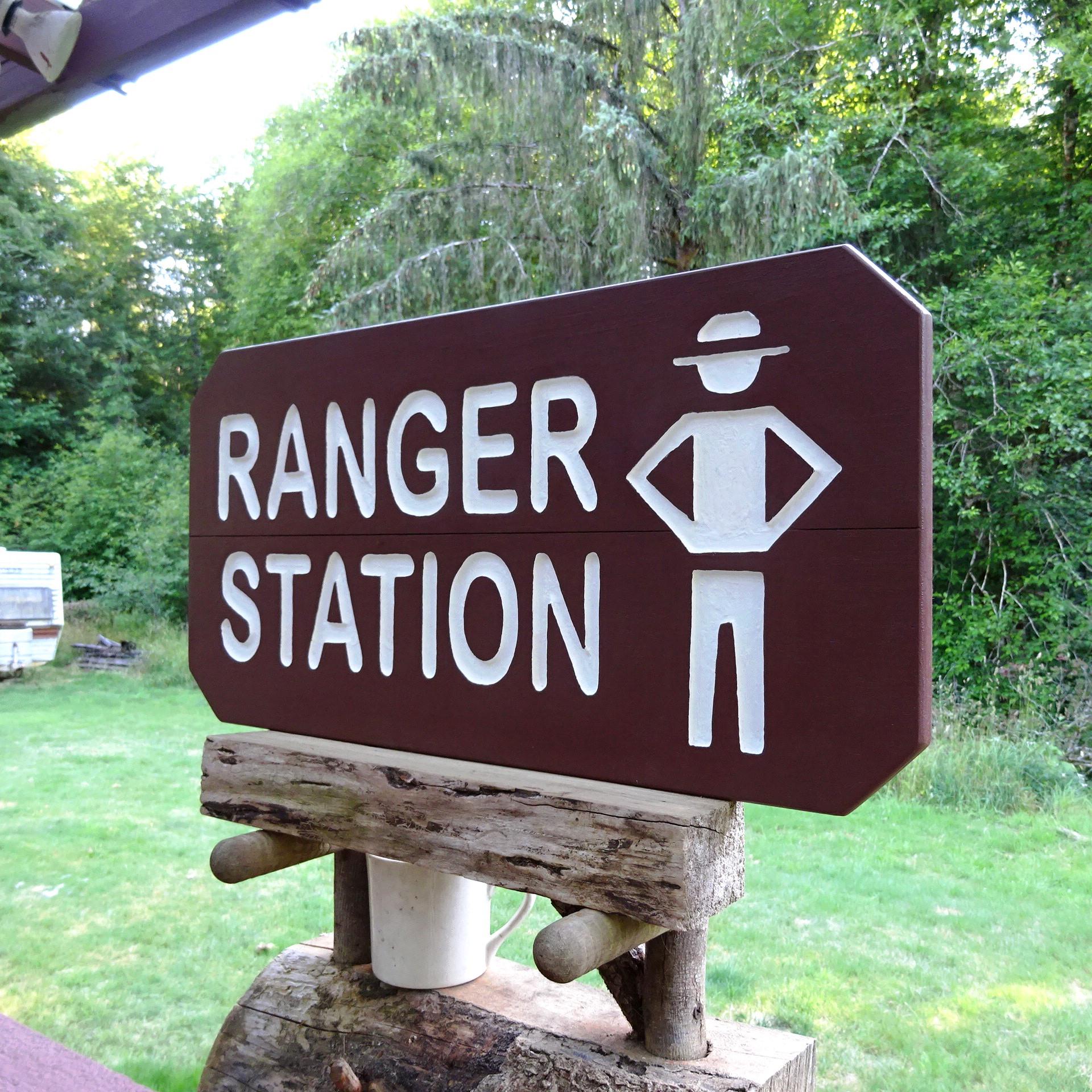 National Park Style RANGER STATION Sign With Ranger Symbol, Park Trail ...