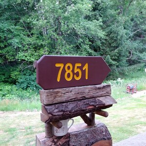 ADDRESS ARROW personalizable park sign for your road street driveway home cabin lodge sign Carved routed painted reflective letters CUS401K image 4