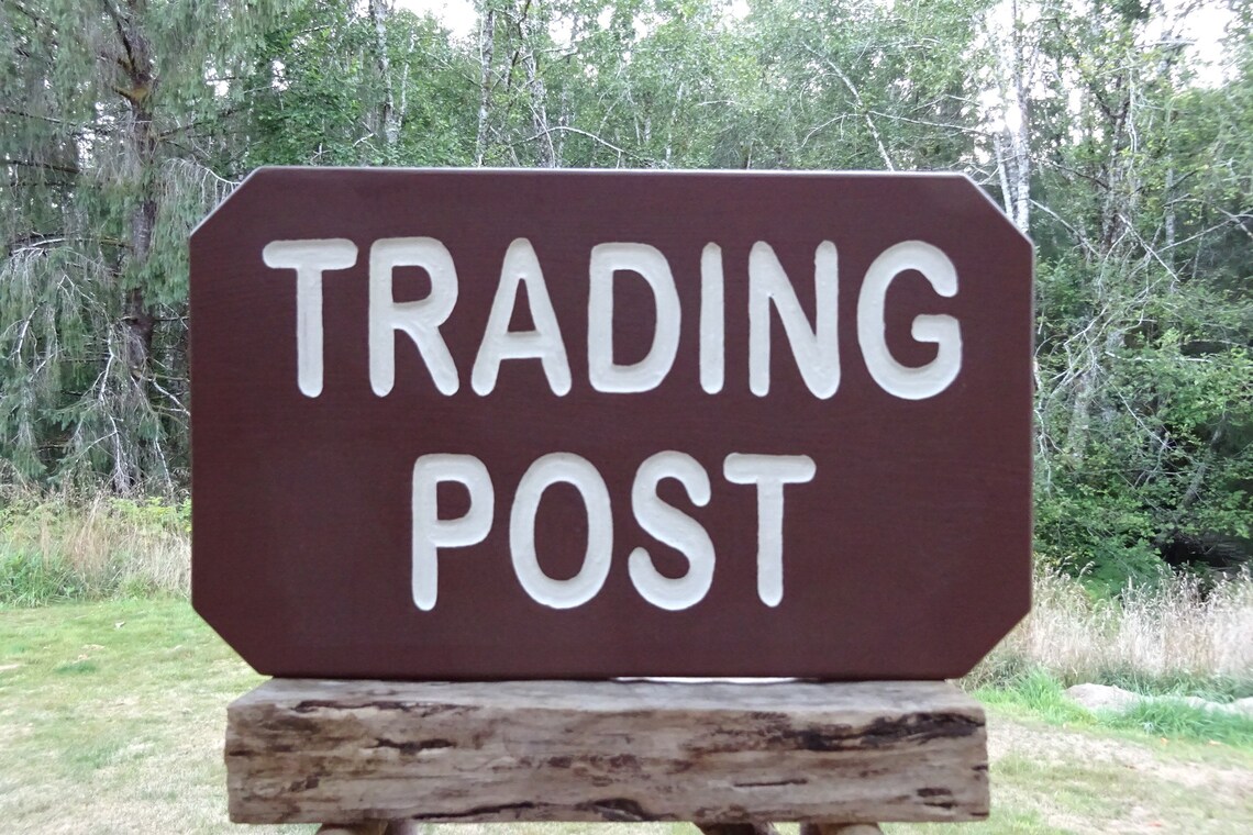 TRADING POST Park Style Campground Sign Trail Road Cabin - Etsy
