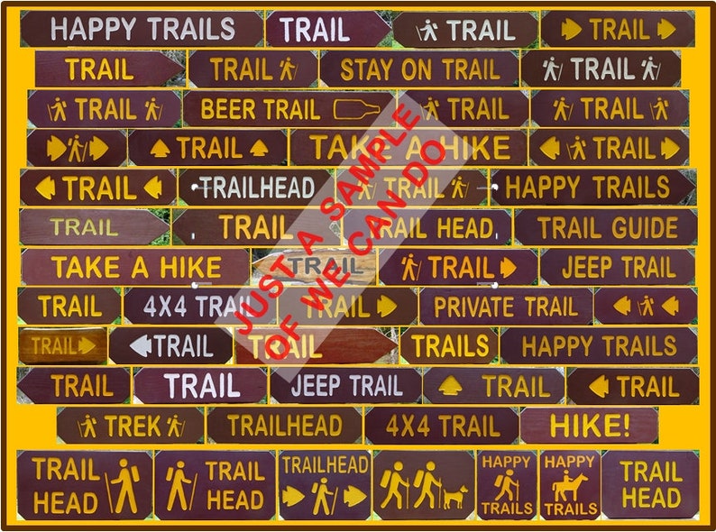 TRAILHEAD Sign National Park Style Path Trail Home Cabin Lodge ...
