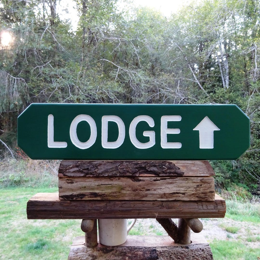 Lodge Lettering National Park Style LODGE DIRECTION Personalizable Sign. Street Road ...