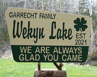 Custom Wood Forest Service Sign, Family Lake Cabin, Douglas Fir, Business Welcome MC88LEc