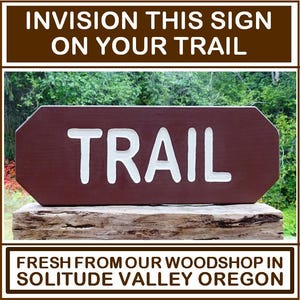 National Park style TRAIL MARKER customizable sign. For hiking trail cabin lodge camp. Hand carved routed painted reflective letters MN002Ax