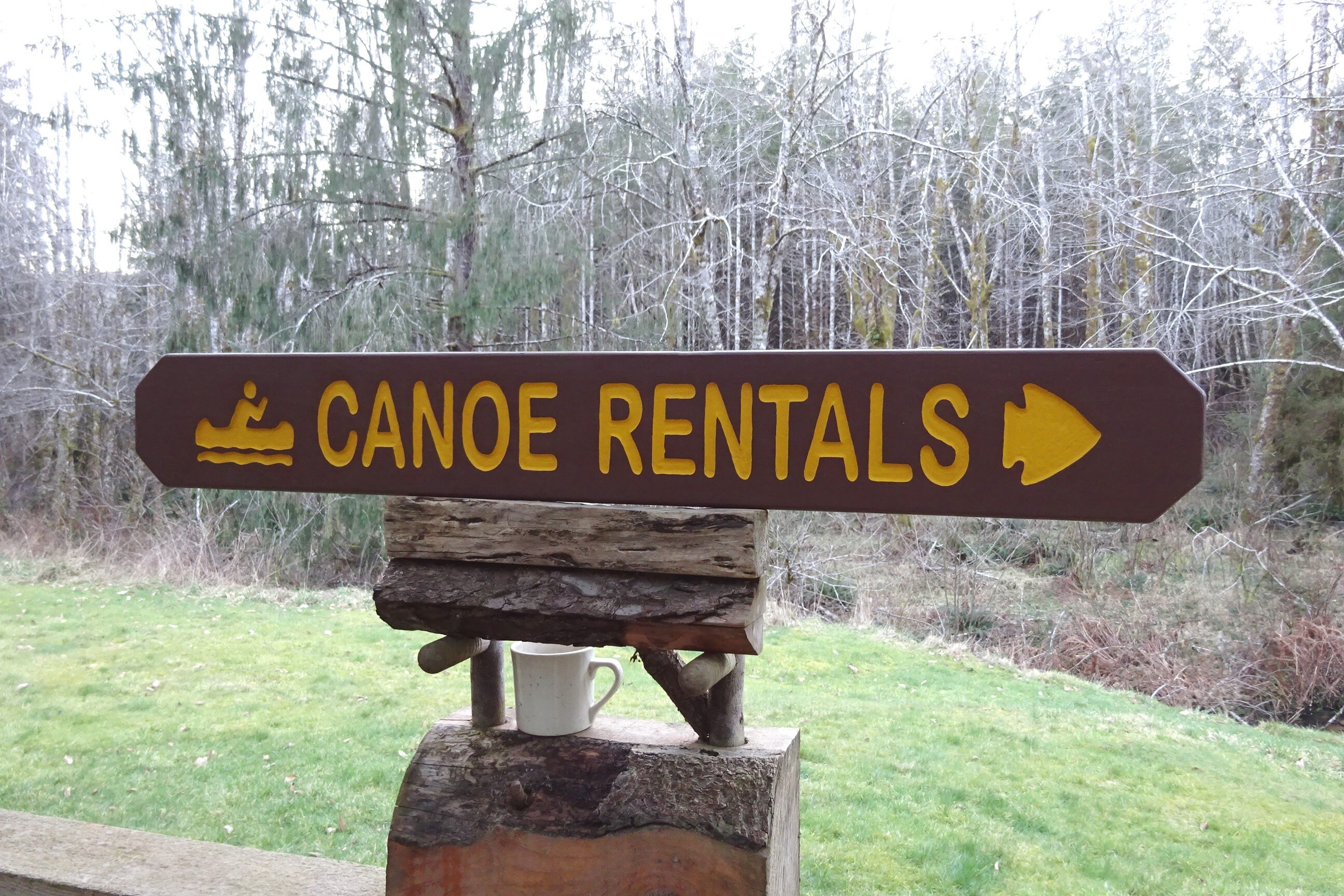 Hand Carved Canoe Rental Sign, Vintage National Park Style - Etsy