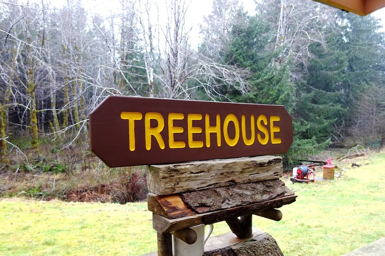 National Park Style TREEHOUSE Sign or Plaque, Hand Carved Routed ...