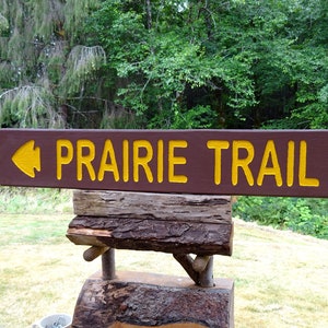 National Park Style Trail Sign, PRAIRIE TRAIL. Park Campground Sign, National Park Trail Camping, Outdoor Vintage Wooden, Lodge Cabin 769sos image 4