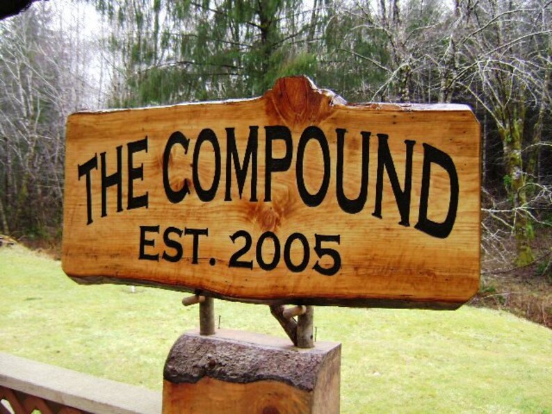 Property Name And Established Date Sign THE COMPOUND Arched Etsy