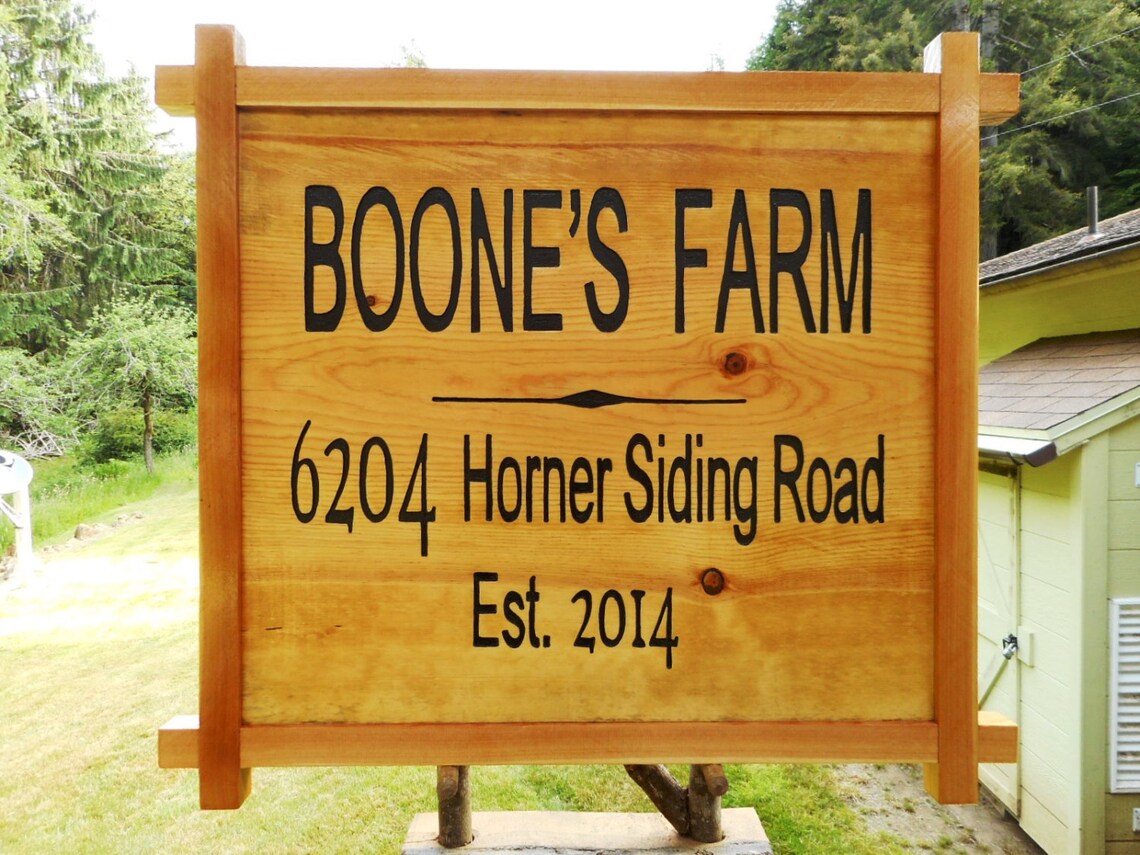 Farm Name and Address Sign With Established Date BOONES Etsy UK