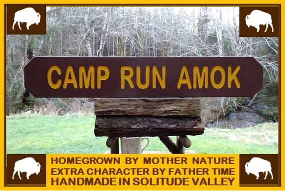 Caution FREE RANGE CHILDREN sign Park style trail road cabin lodge camp campground sign Hand carved routed reflective lettering 946sos