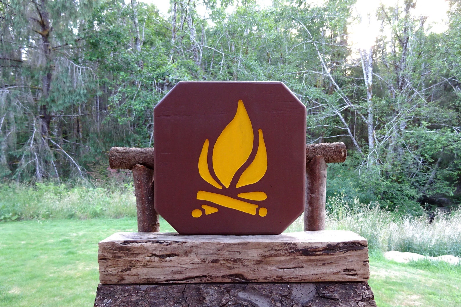 Campfire Symbol Or Icon Vintage Style Campground Sign Trail Etsy Canada