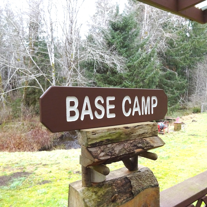 National Park Vintage Style BASE CAMP Sign. for Your Trail Road Drive ...
