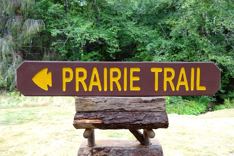 National Park Style Trail Sign, PRAIRIE TRAIL. Park Campground Sign, National Park Trail Camping, Outdoor Vintage Wooden, Lodge Cabin 769sos image 2