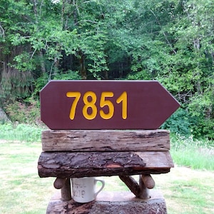 ADDRESS ARROW personalizable park sign for your road street driveway home cabin lodge sign Carved routed painted reflective letters CUS401K image 1