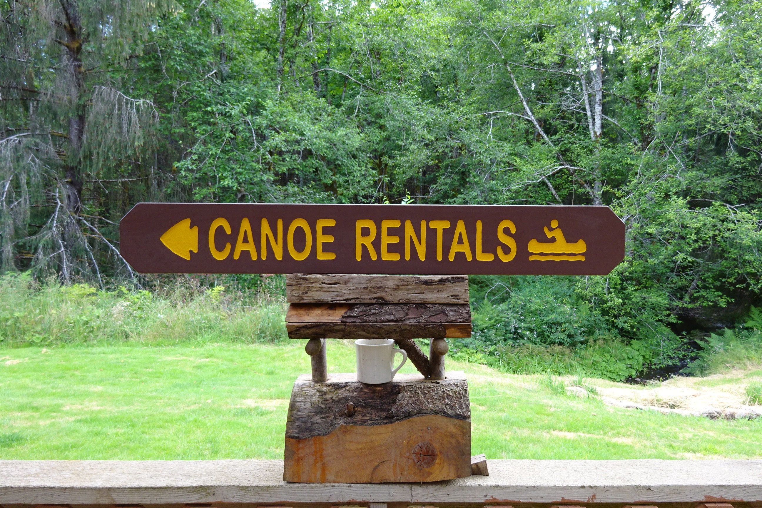 CANOE RENTAL Sign, National Park Style Trail Lodge Campground Sign ...