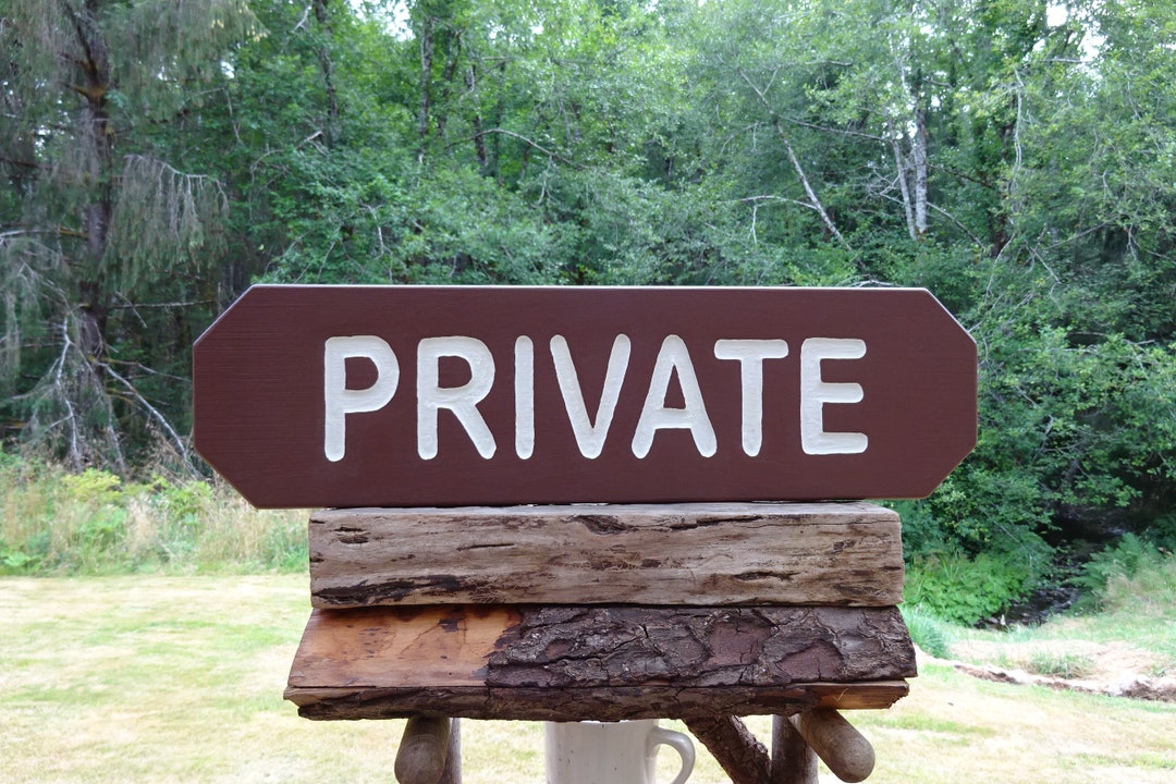 Prive Signs Hand Carved Private Sign, Reflective White Lettering, Park Style - Etsy