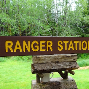 RANGER STATION Office Sign, National Park & Forest Service Cabin Lodge ...