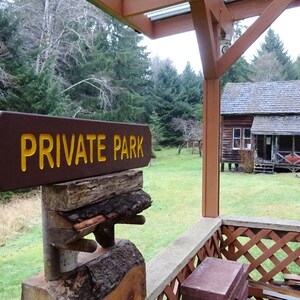 PRIVATE PARK Sign, National Park style trail road street cabin lodge campground sign. Hand carved routed painted reflective letters sp883 zdjęcie 2