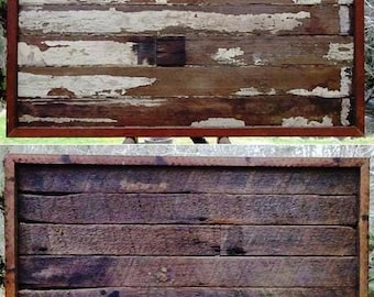 Antique Beadboard Backdrop: Shabby Chic Primitive Wood Canvas, 38"x18" SA585