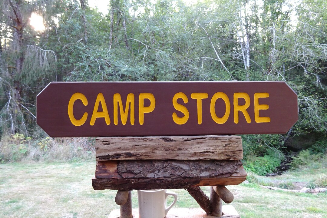 Park Style CAMP STORE Sign, Hiking Trail Road Home Cabin RV Campground ...