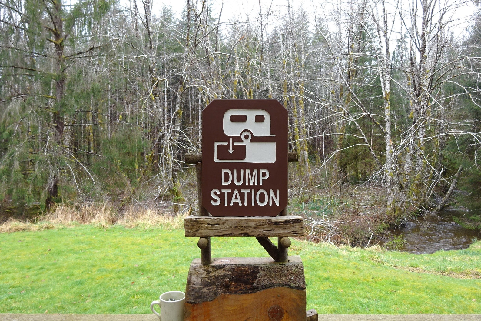CAMPGROUND DUMP STATION sign Park style road cabin refuge Etsy