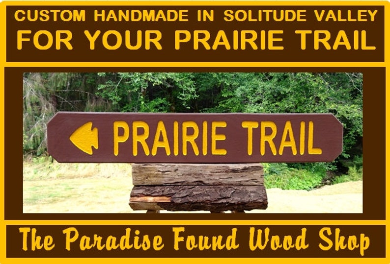 National Park Style Trail Sign, PRAIRIE TRAIL. Park Campground Sign, National Park Trail Camping, Outdoor Vintage Wooden, Lodge Cabin 769sos image 1