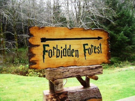 Harry Potter fantasy right arrow sign FORBIDDEN FOREST. Hand | Etsy