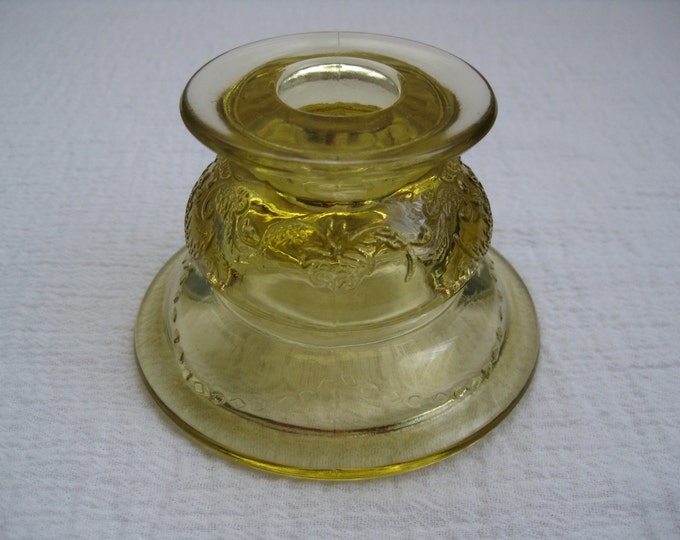 Vintage 1930's Madrid Yellow Depression Glass Candle Holder Federal Etsy