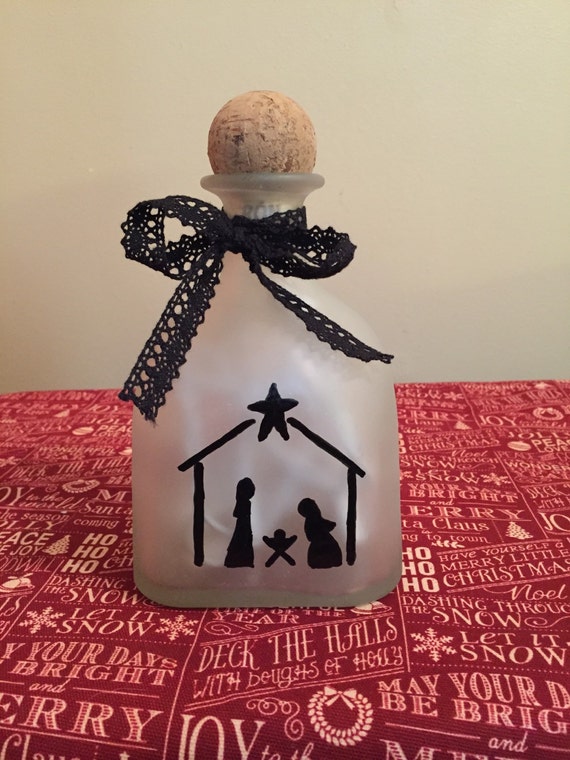 Nativity Lighted Bottle Etsy