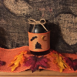 Haunted House Mason Jar, Halloween mason jar, Fall mason jar, Rustic decor