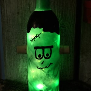 Frankenstein, Luces de Botella de Vino, Halloween