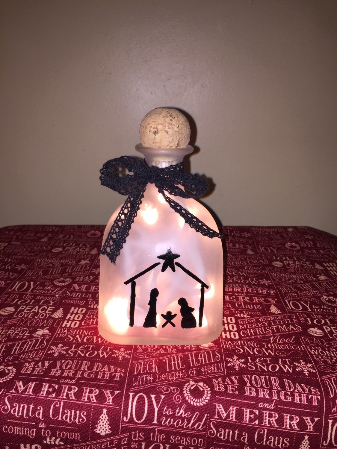 Nativity Lighted Bottle Etsy