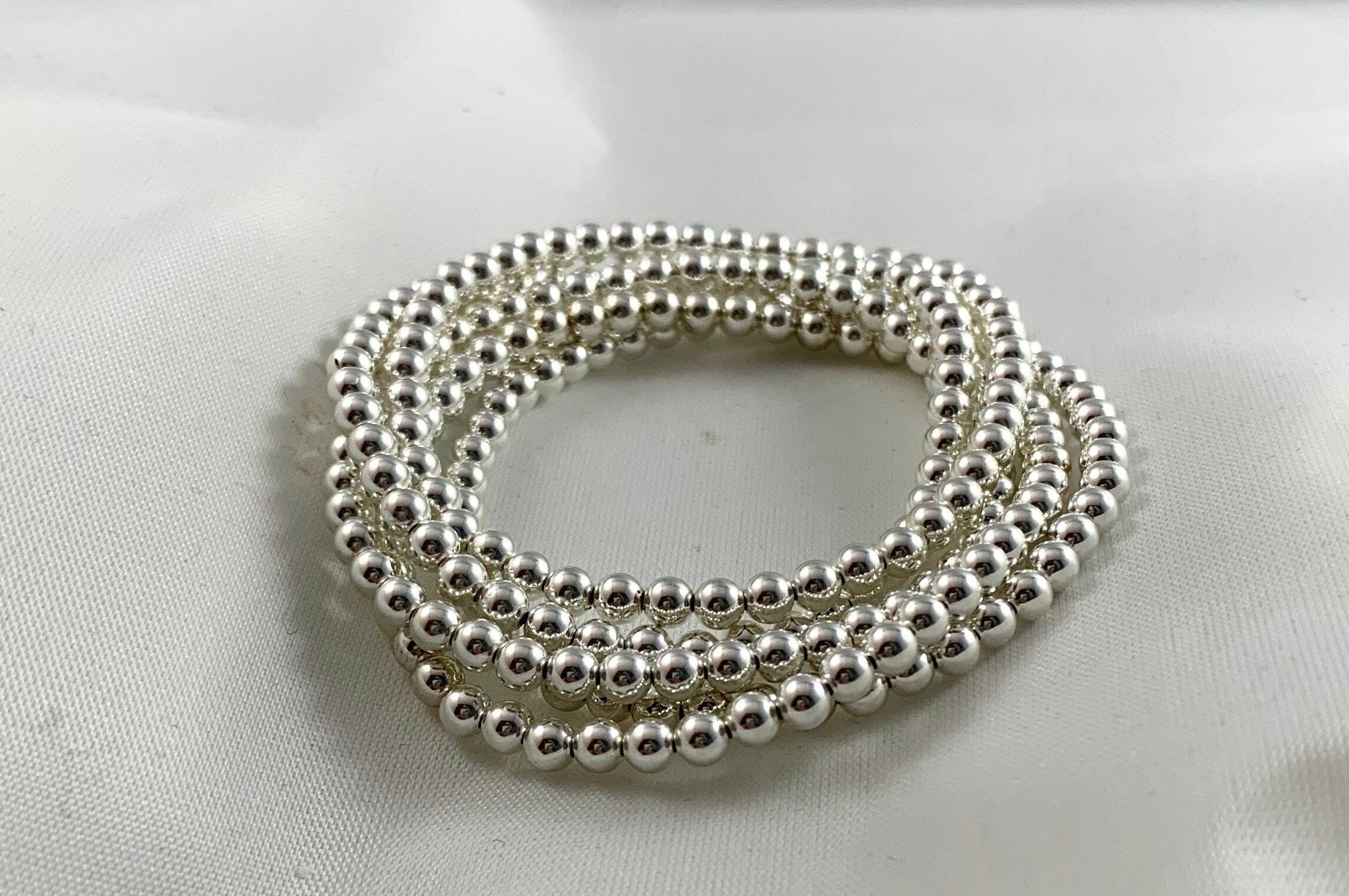 4mm Gold Filled or Sterling Silver Elastic Stackable Bracelet Etsy