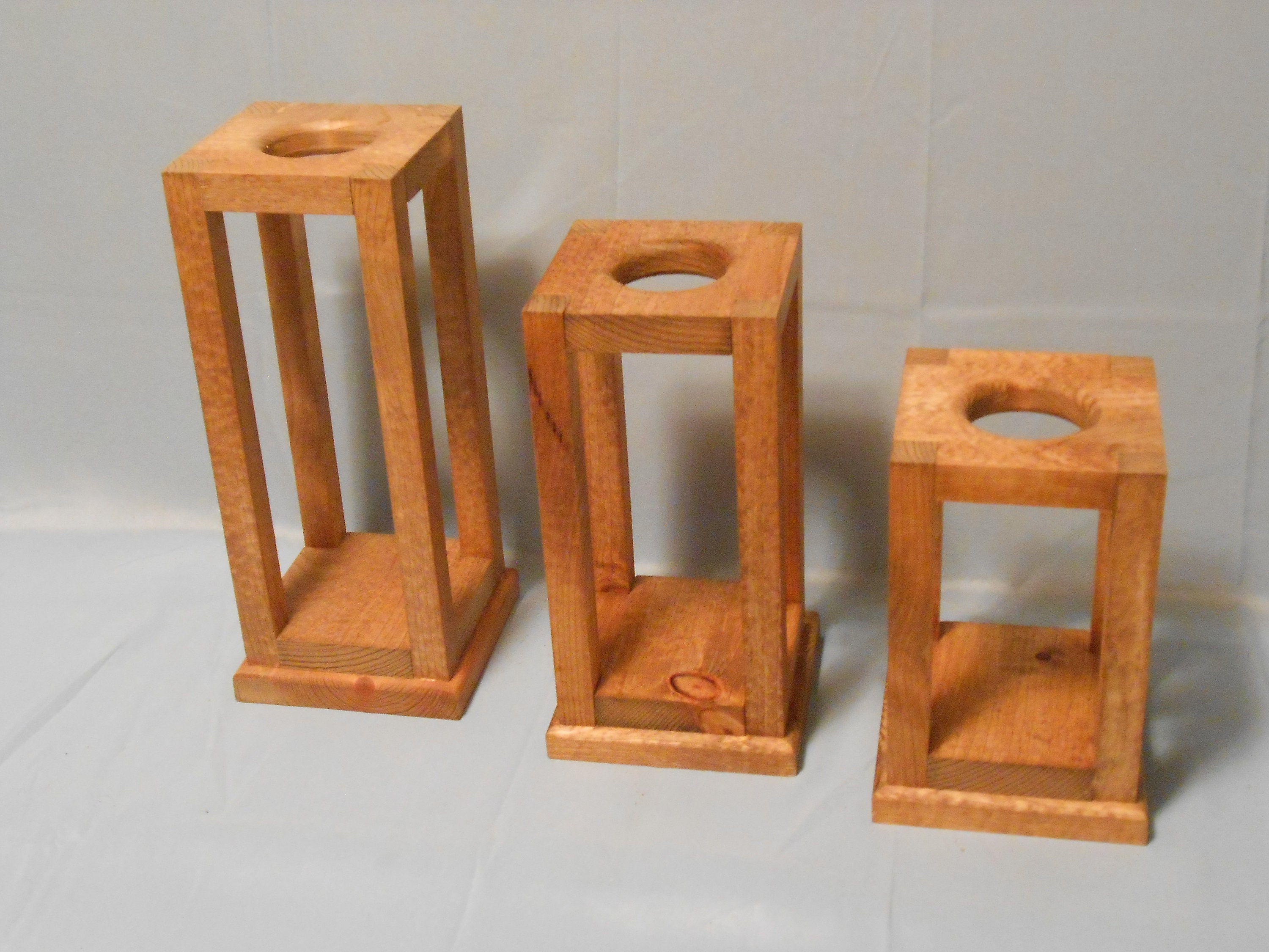 Candle Holders 3 piece wood votive candle wedding home Etsy