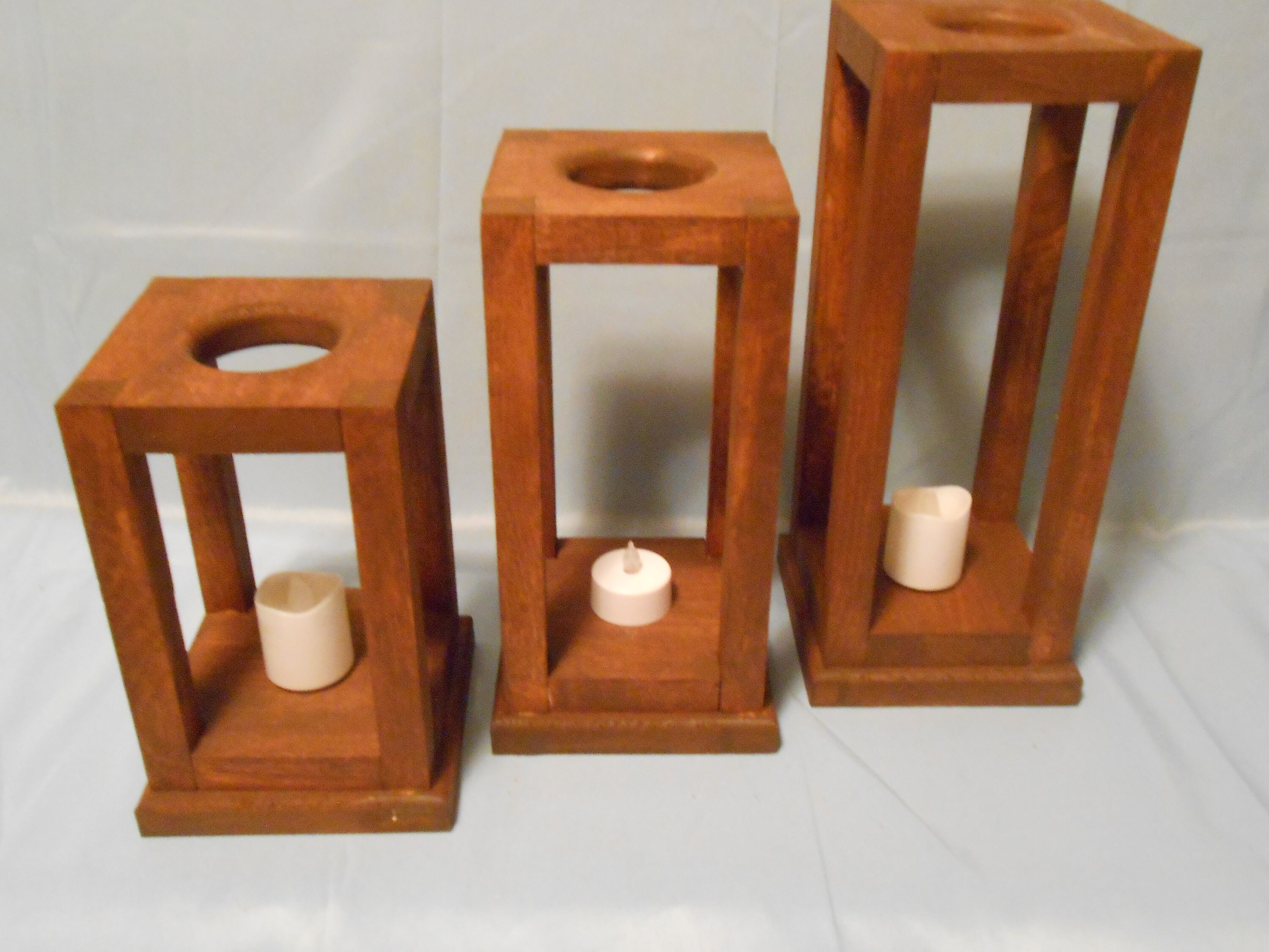 Candle Holders 3 piece wood votive candle wedding home Etsy