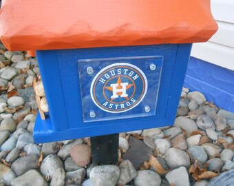 Houston Astros Wooden Handmade Birdhouse.