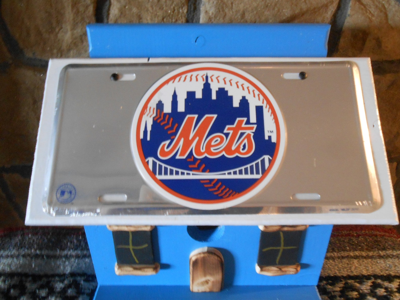 New York Mets Baseball License Plate Bird House Unique Etsy