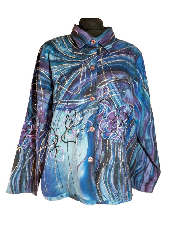 Moonlit Current: Psychedelic Jacket by Indigo Moon - image 1