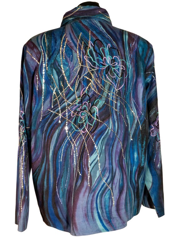 Moonlit Current: Psychedelic Jacket by Indigo Moon - image 5