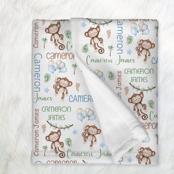 Monkey Baby Blanket Etsy