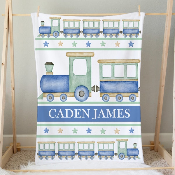 Train Baby Blanket Etsy