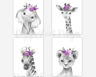 purple nursery decor