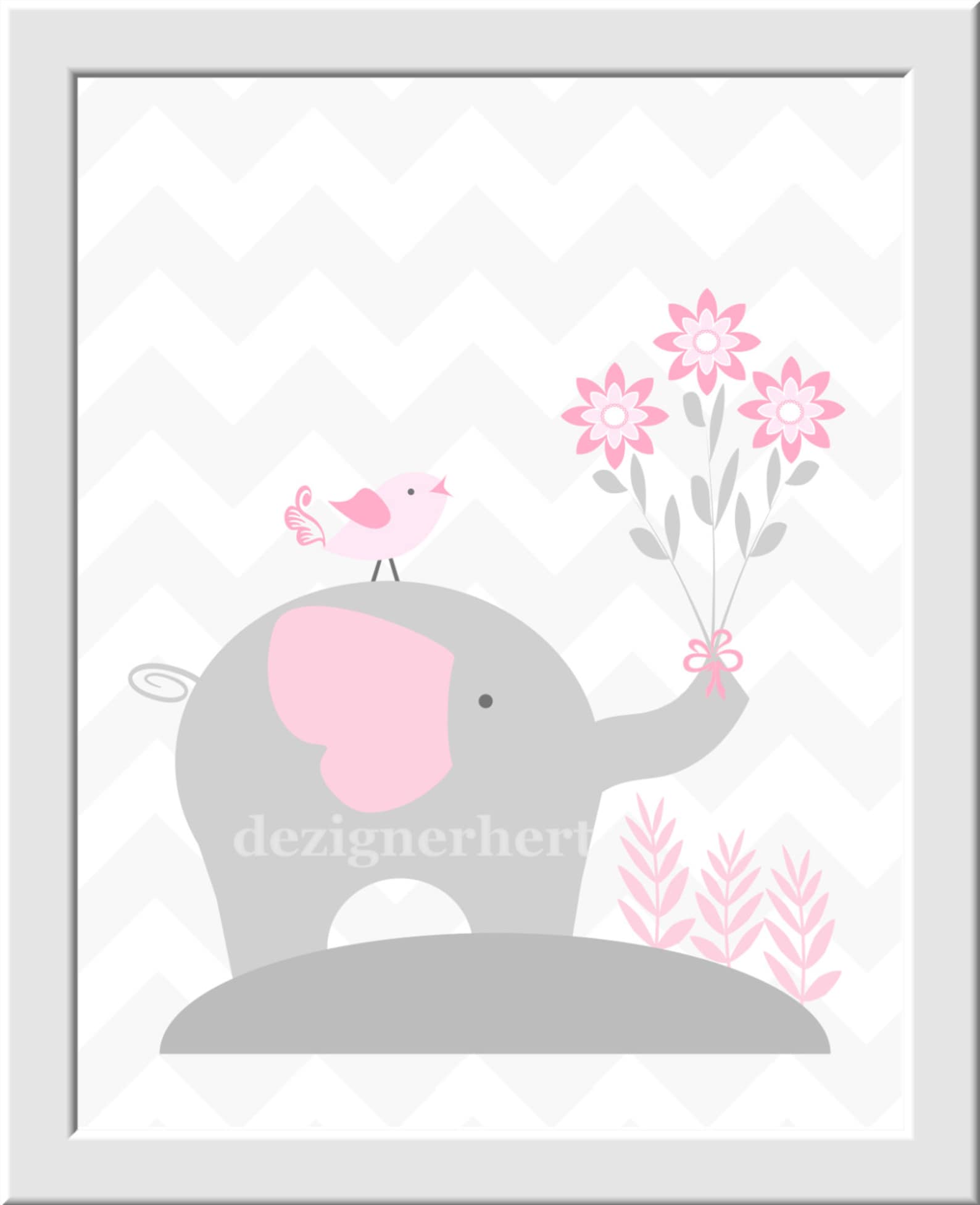Pink Elephant Baby Girl Nursery Wall Decor Elephant Canvas Etsy