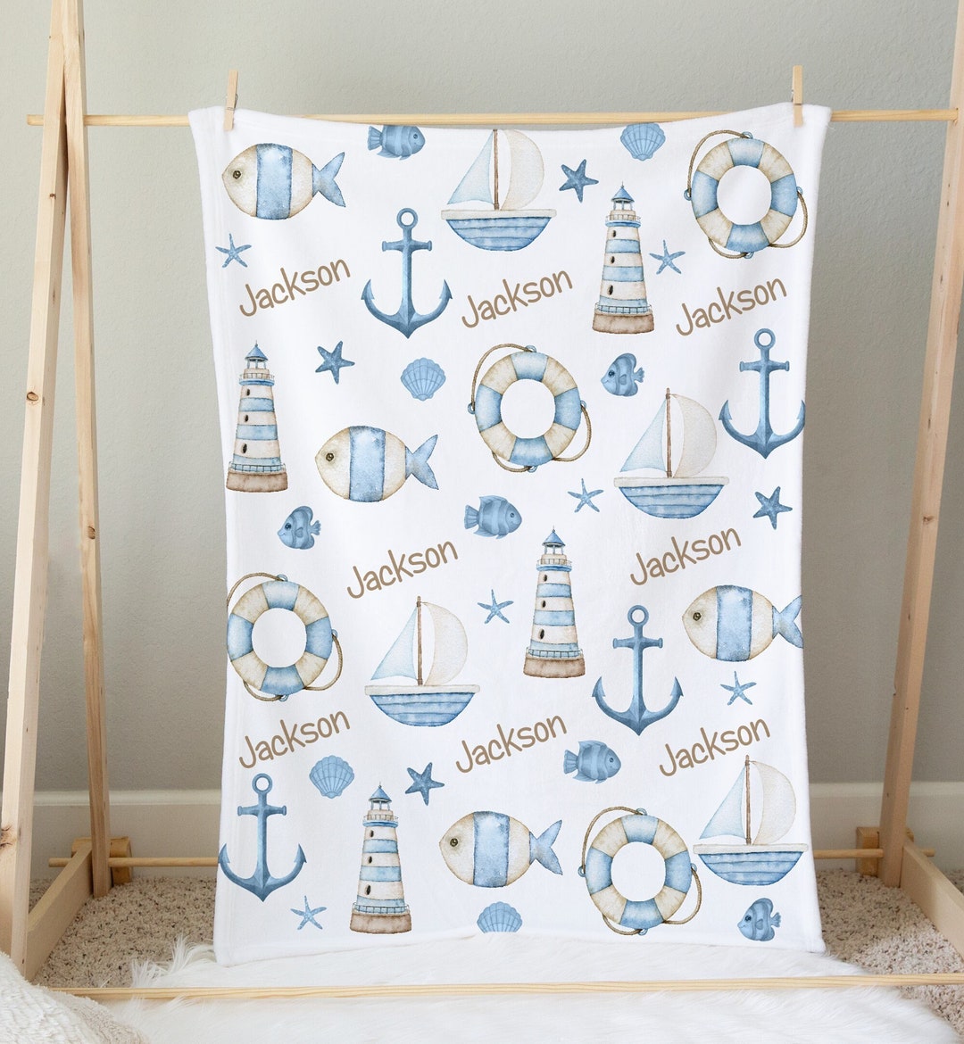 Nautical Blanket Baby Boy Baby Blanket Nautical Theme Baby Blanket