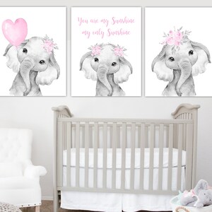 baby room elephant wall art