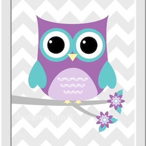 Baby Girl Nursery Decor Purple Teal Owl Decor Personalized | Etsy