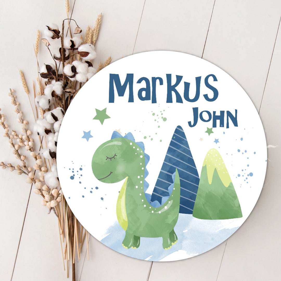 Personalized Dinosaur Boy Name Sign | Birth Announcement | Nursery Wall ...