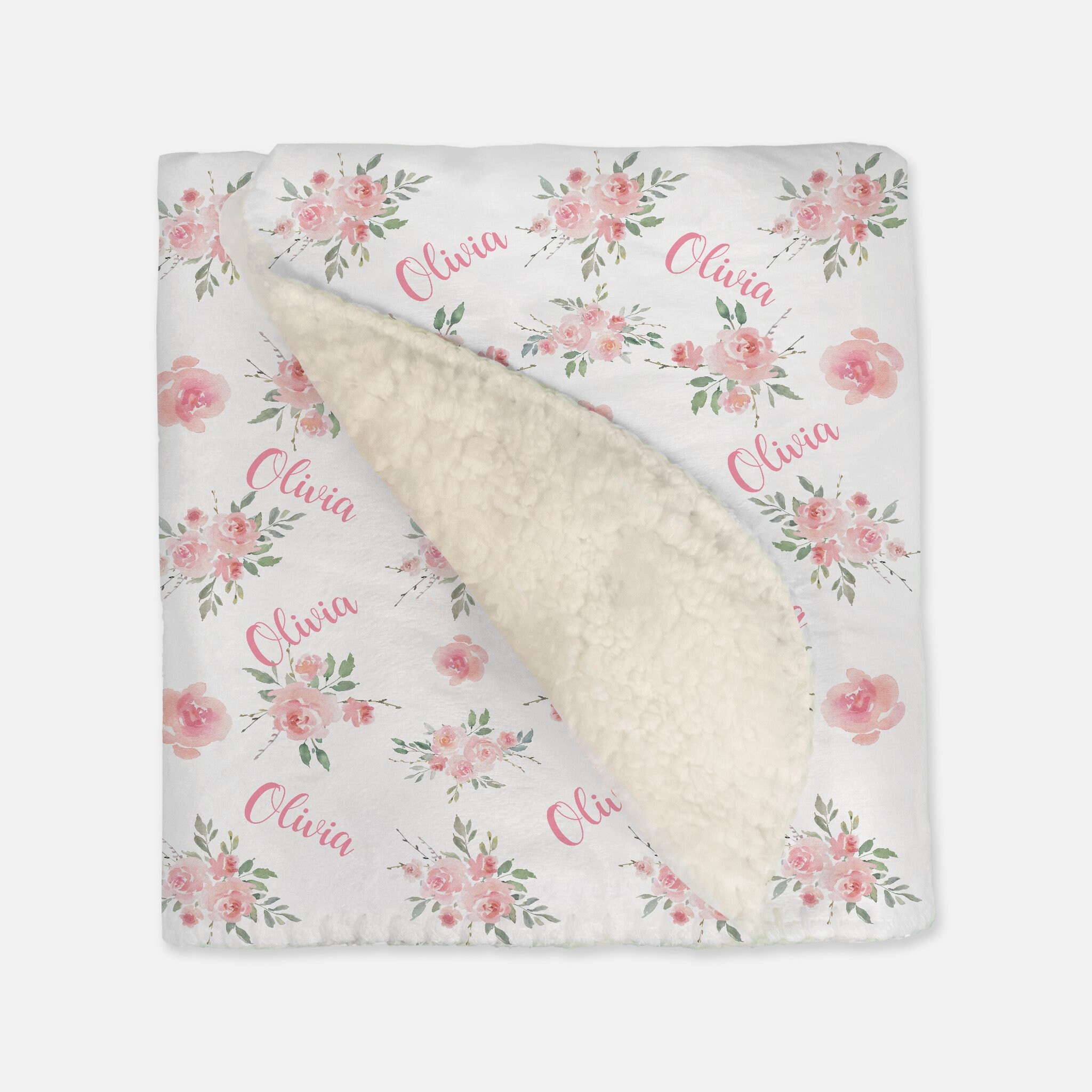 Pink Floral Baby Blanket Flower Pink Flower Baby Blanket Etsy