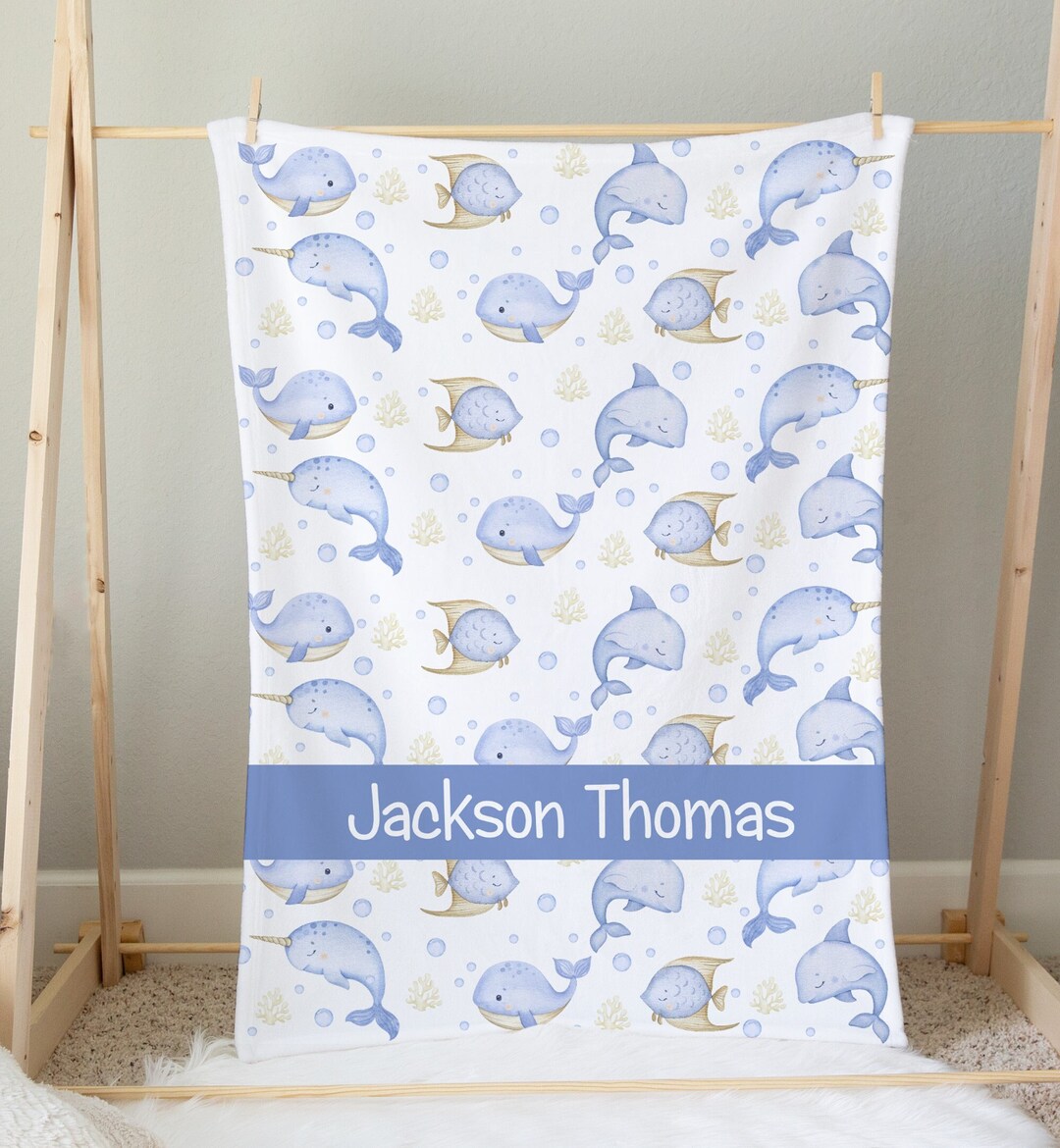Sea Creatures Baby Boy Blanket Under the Sea Baby Blanket Etsy