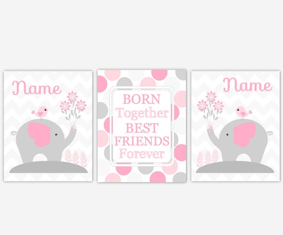 Twin Cat Nursery Print "Born Together Friends Forever" Gift for TwinsUnframed Twin Cat Nursery Print "Born Together Friends Forever" Gift for TwinsUnframed