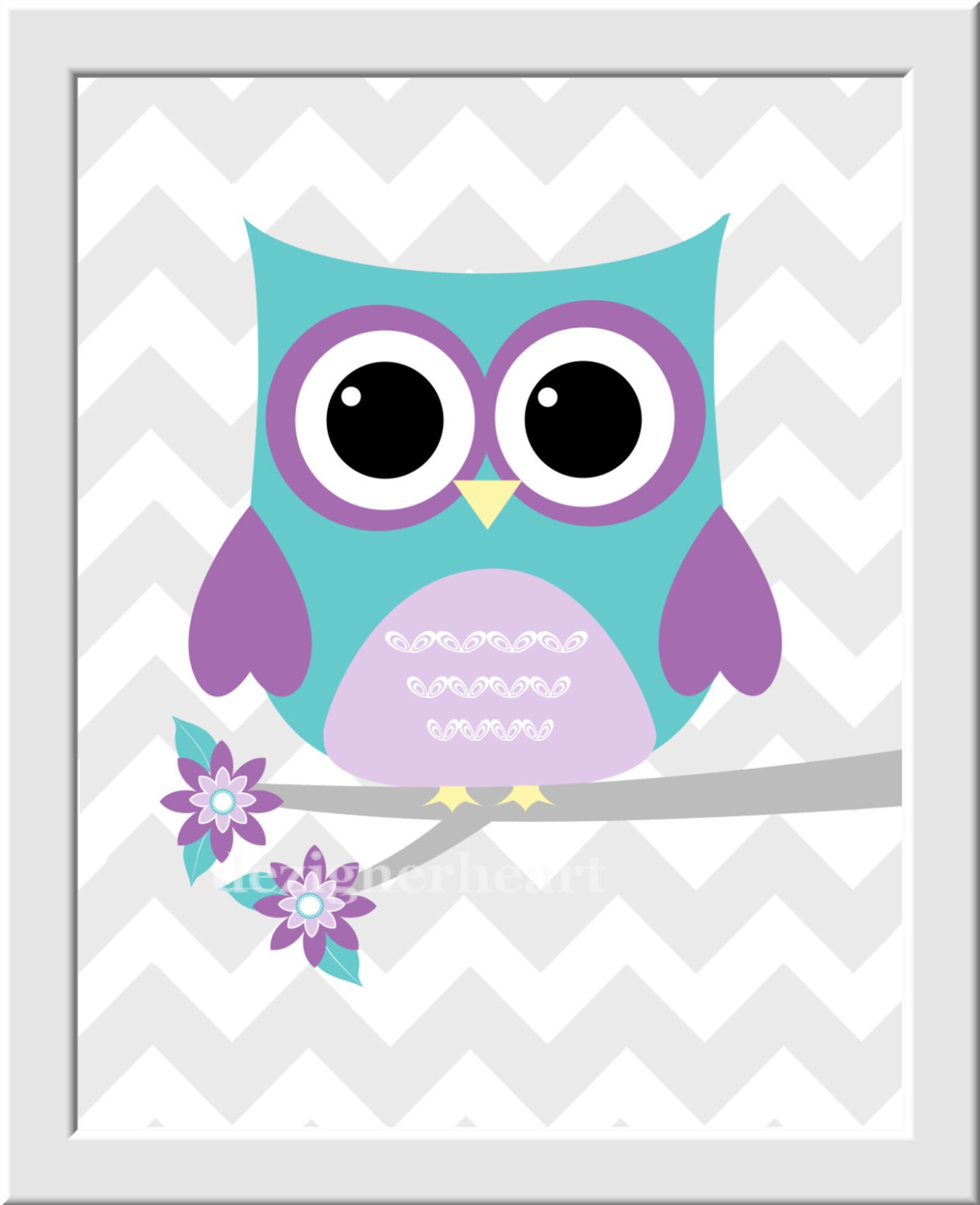 Baby Girl Nursery Decor Purple Teal Owl Decor Personalized | Etsy